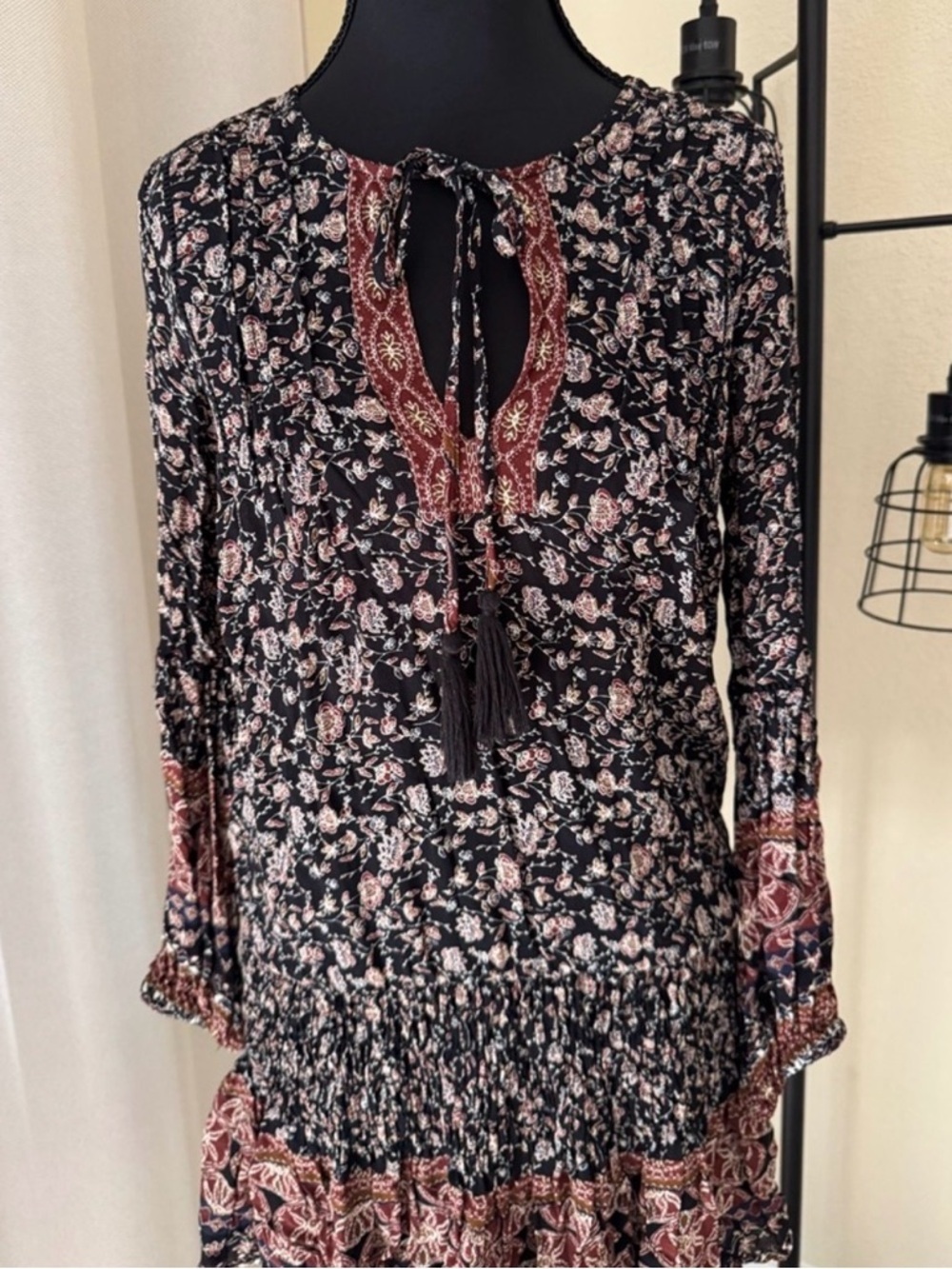ASTR The Label Floral Ruffle Tiered Dress Boho Fairy XS - Picture 3 of 9